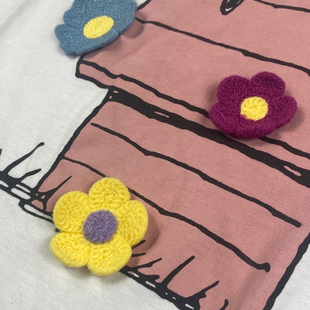 Peanuts Snoopy Woodstock Flower Doghouse Graphic T-Shirt White XXL PNSJFM8-3L58 - Picture 5 of 9